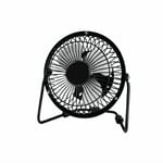 Metal Desk Fan Mini USB in Small Quiet Personal Cooler Portable Table Size