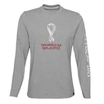 FIFA Official World Cup 2022 Long Sleeve Tee, Youth, Heather Grey, Age 13-15