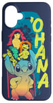 Coque pour iPhone 16 Plus Disney Lilo & Stitch Beach Vibes avec Nani & Scrump 'Ohana