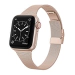 EDIMENS Metal Strap Compatible with Apple Watch 38mm 40mm 41mm 42mm(Series 10) Narrow Classic Stainless Steel Replacement Band for iWatch Series 10 9 8 7 6 5 4 3 2 1 SE Sport Edition Men Women