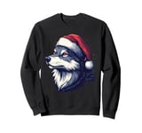 Wolf Santa Hat Xmas Wolf Wild Animals Lover Christmas Pajama Sweatshirt