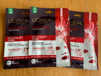 X3 Brand New & Sealed LOREAL Triple Action REVITALIFT Laser Tissue MASKS TRIO