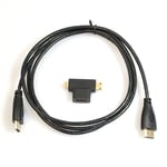 HMDI kabel 1.5m med HDMI hon till mini & mikro HDMI adapter - Svart