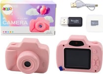 Leantoys Kamera For Barn Bilder Spilleopptak Minnekort 64Gb Rosa