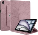 Coque Pour Ipad Air 11 Pouces M2 (2024) Pu Cuir Étui Support Rotatif À 360 Degrés Ipad Air 11 Housse De Protection Avec Porte-Pencil Pour Ipad Air 11 (2024) Rose Gold