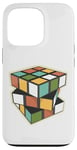 Coque pour iPhone 13 Pro Puzzle rétro en forme de cube - Couleurs vives et géométriques