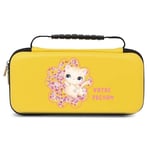 Etui pochette Switch lite jaune chat fleur de cerisier sakura personnalisee