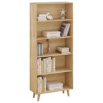 WOLTU Bibliothèque à 5 Casiers Ouverts, Étagère sur Pied à 5 Niveaux, Meuble de Rangement Multifonctionnel pour Salon, Chambre, Bureau, en Bois d'Ingénierie, Chêne Clair, 60x24x144cm, SK022hei