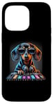 Coque pour iPhone 14 Pro Max Table de mixage teckel DJ avec casque