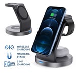 3 in 1 Wireless Charger Stand for iPhone/Samsung Galaxy/iWatch/AirPods Earbuds