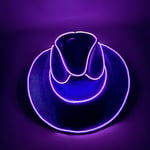 Disco Luminous Cowboy Hat Glödande Light Bar Cap Purple