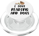 Funny I Love Reading And Dogs Cute Carlin Bookworm Book Lover PopSockets PopGrip pour MagSafe