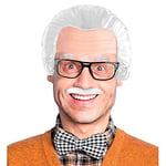 Widmann 02019 - Kit de déguisement perruque grand-père chauve, moustache et lunettes, professeur, scientifique, fête à thème, carnaval