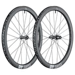 DT Swiss GRC 1400 Spline 42 Carbon Gravel Wheelset - 700c Black / Shimano 12mm Front 142x12mm Rear Centerlock Pair 11-12 Speed Tubeless