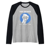 Arthritis Awareness Fist Love Support Fight Arthritis Raglan Baseball Tee