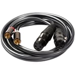 Cable audio double RCA male vers double ligne audio XLR femelle 1,5 m pour amplificateur de casque de mixage de microphone, 1,5 m