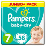 Pampers Baby Dry Size 7, 58 Nappies Jumbo+ Pack