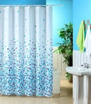 2 ur door - Shower Bath Curtain Mould and Mildew Proof Resistant Standard Size 180 x 180 cm / 71 x 71 Inch | Made Of 100% Polyester Blue Mosaic Patterned