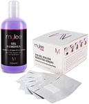 Mylee Gel Nail Polish Remover 250ml + 100pcs Alu Foil Wraps Kit, 100% Pure Acet