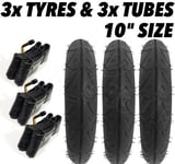 3 x Pram Tyres & 3 x Tubes 10" x 3 Mothercare MY3 Mountain Buggy Duet 10"