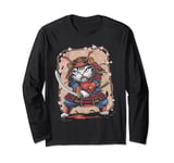 Martial Arts Fierce Samurai Cat Long Sleeve T-Shirt