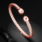 Europe and America Style Female Brass-plating Jewelry Rose Gold Garlic Magnetic Health Open Bracelet, Size: 8mm*17cm(Rose Gold)