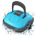 WYBOT WY1102 Aspirateur robot de piscine sans fil, double moteur, autonomie maximale de 50 minutes, jusqu'à 525 pi², pour piscines à fond plat, bleu