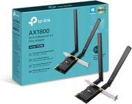 TP-Link AX1800 Wi-Fi 6 Dual Antennas High Gain Bluetooth 5.2 PCIe Adapter, Low-