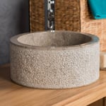 Vasque 35cm lave main salle de bain en marbre Elbe gris