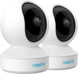 4Mp Pan Tilt Caméra Surveillance Wifi Interieure, Wifi 2,4Ghz/5Ghz, Détection De Personne/Animaux & Alertes, Audio Bidirectionnel, Caméra Bébé/Animal, Stockage En Cloud, E1 Pro(Paquet De 2)