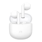 ZTE Écouteurs sans Fil Buds 2, TWS, Bluetooth 5.3, 25 Heures de Batterie, Microphone HD, Contrôle Tactile, Assistant Vocal, Résistance à l'eau IPX4, Charge USB-C, Blanc