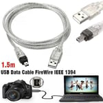 För Mini DV MiniDV USB-datakabel FireWire IEEE 1394 HDV-videokamera till redigeringsdator