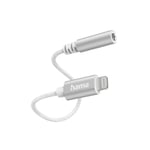 Hama Lightning to 3.5 mm Jack Headphone Adapter (iPhone Audio Adapter, AUX Adapter, Lightning to Headphone Jack, Jack, Jack, Apple iPad, MFI Certified) White