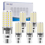 OLEVOLT Bayonet Light Bulb Natural White 4000K 12W, B22 LED Bulbs 12W Equivalent to 100W, Super Bright 1400 Lumen Led Bulbs Bayonet, Non-Dimmable,Pack of 6