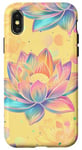 Coque pour iPhone X/XS Jaune Pop Art Imprimé Animal Fleur Lotus Éléments Célestes