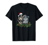 Chillin In The Afterlife Skeleton Skull Funny Christmas T-Shirt