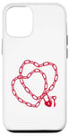 iPhone 12/12 Pro Cute Womens Intertwined Heart Chain Love Lock Valentine' Day Case