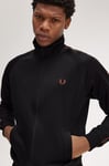 Fred Perry Contrast Tape Track Top Black & Whisky Brown XXL BNWT RRP £100 Casual