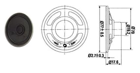 MLS4 HAUT PARLEUR MINIATURE 1W 8 OHMS Ø 77mm (100100)