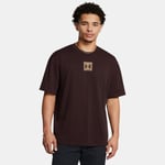 Tee-shirt à manches courtes oversize Under Armour Heavyweight SM Box pour homme Marron Obsidian / Coyote S