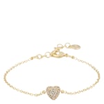 Snö of Sweden Stina Heart Chain Bracelet Gold/Clear