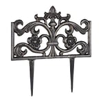 Relaxdays 10022969_490 Bordure de jardin fonte de fer clôture métal piquet antiquités HxlxP: 37 x 36 x 2 cm, bronze