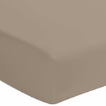 Drap housse biscuit 100% coton bonnet 40 cm 160x190 cm - Marron