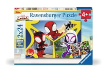 Ravensburger - Puzzle Enfant - Lot de 2 puzzles 24 pièces - Spidey et compagnie - Dès 4 ans - Puzzle de qualité supérieure - 2 posters à taille réelle - Spidey et ses amis extraordinaires - 05729