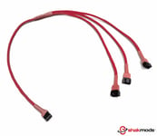 Shakmods 4 pin PWM Fan to 3 ways Y Splitter 60cm Red Sleeved Extension Cable