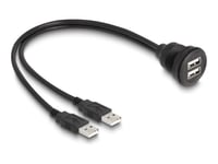 Delock - Usb-Förlängningskabel - Usb (Hona) Till Usb (Hona) - 1 M - Svart