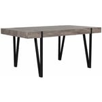 Table de Salle à Manger 180 x 90 cm Plateau de Couleur Bois Foncé en MDF et Pieds Noirs en Métal de Style Industriel, Moderne et Minimaliste Beliani