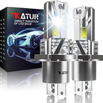 KATUR Ampoule H4 LED, 16000LM H4 Phares Avant De Voitures, 6000K Blanc 500% Lumineuses HB2 9003 LED Voiture Anti Erreur Canbus, Plug and Play 1:1 Remplace Lampes Halogènes Et Xénon, 2 Pièces