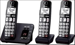 Panasonic KX-TGE823EB Digital Cordless Phone, Answering Machine Call Block Black