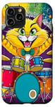 Coque pour iPhone 11 Pro Batteur Funny Cat